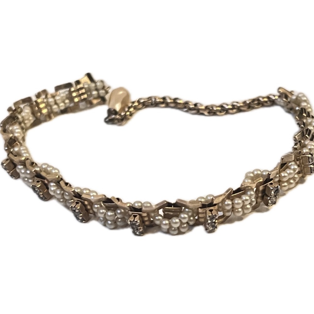 Elegant Pearl and Gold Vintage 1920s Choker